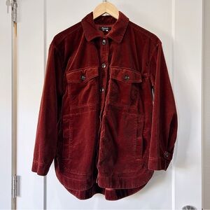 Madewell Corduroy Yorkway Shirt Jacket in stained mahogany size S